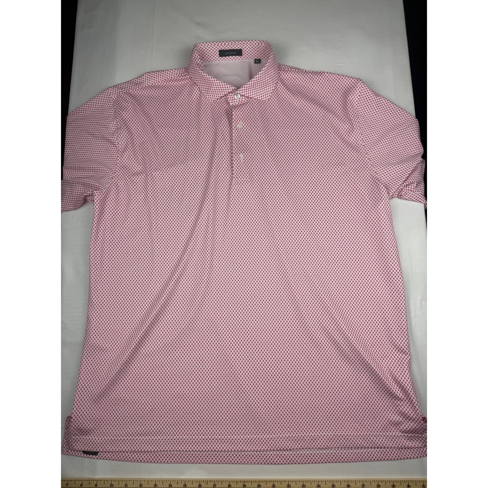 Turtleson Polo Shirt XL Pink White Coronado Golf Course Performance Short Sleeve